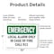 Signmission Local Alarm Only In Case Of Fire Call 911 Emergency Sign, Plastic, 10in W x 7in L, 2PK OS-2PACK-EM-P-710-L-10398 - alternate 7